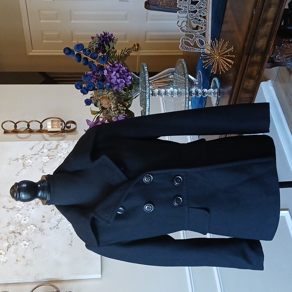 Apostrophe Women's Black Wool Blend Double Breasted Coat. Size S - Picture 6 of 17